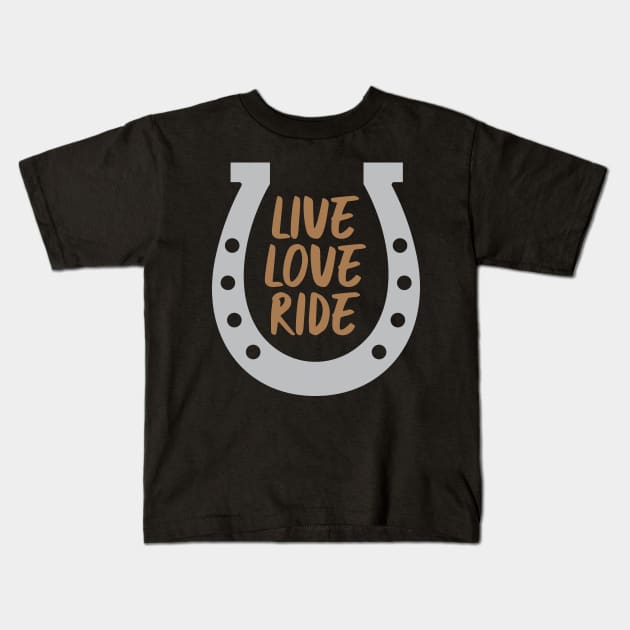 Live Love Ride Kids T-Shirt by oddmatter